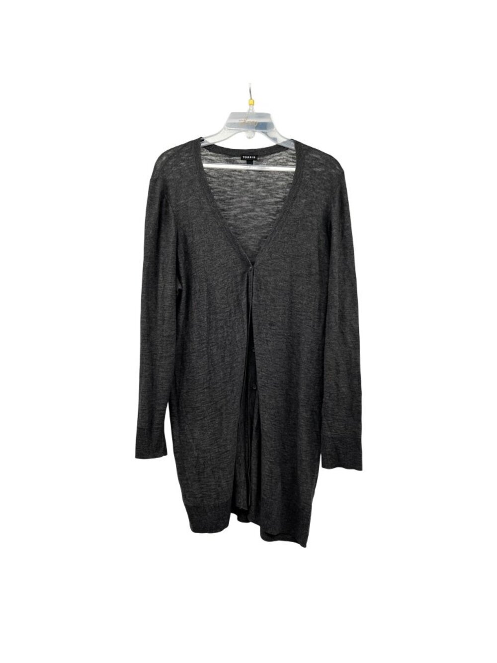 Torrid Womens Duster Cardigan Lightweight V-Neck Button Up Gray Size 1